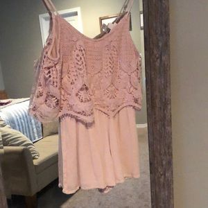 Pink Lace Romper